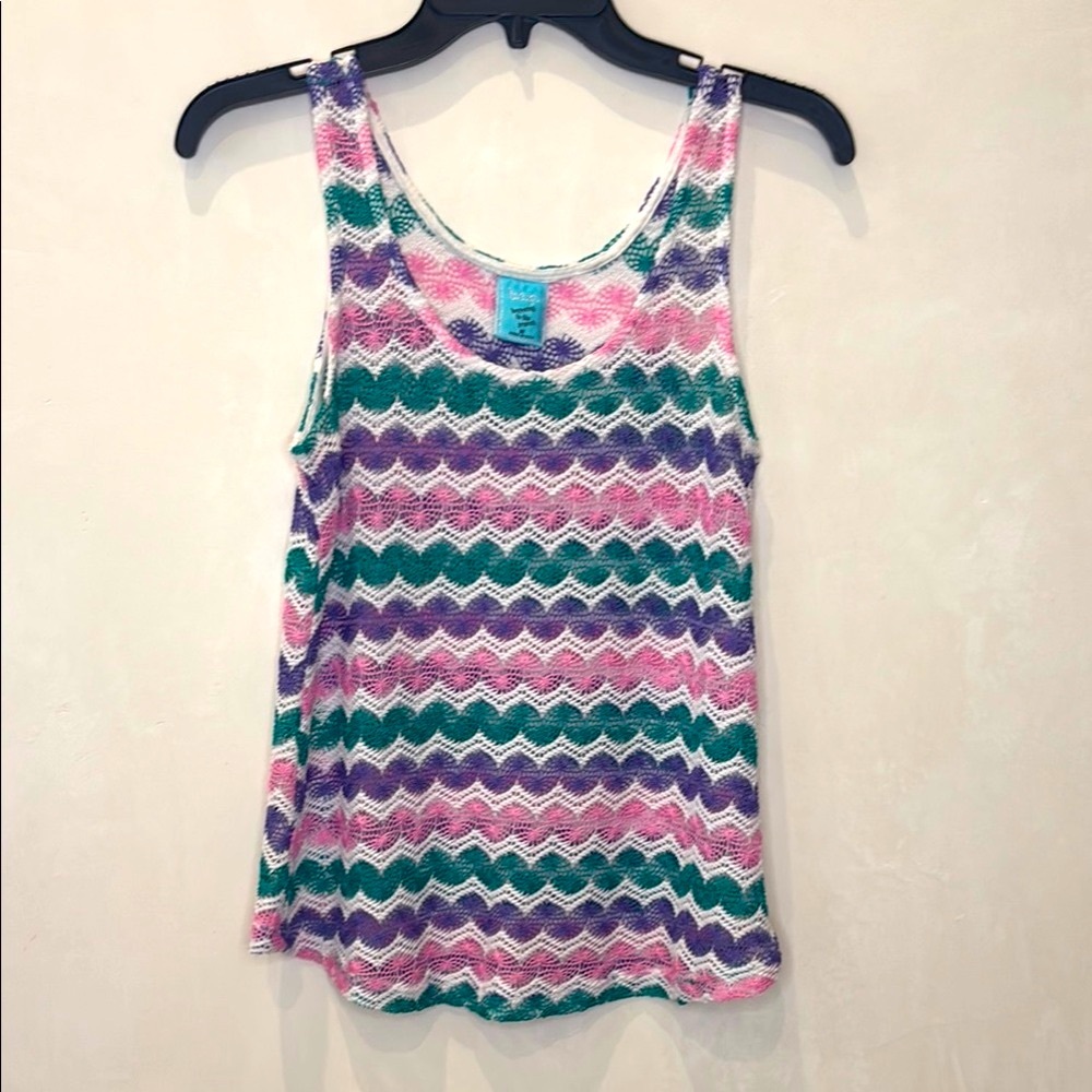 NWOT h.i.p. Multicolor Zigzag Tank Top Medium — Bright & Chic Summer Style